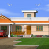 kerala home design – Low cost 3 bedroom single floor  at 1500 sq.ft