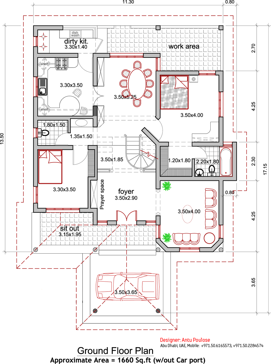 Traditional Kerala House Plan and Elevation 2165 sq.ft