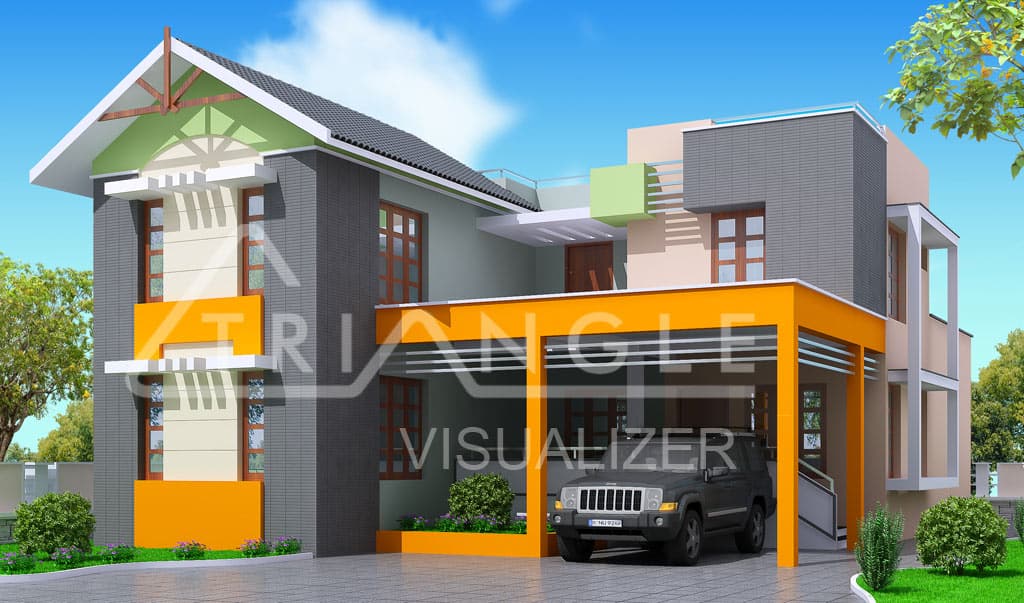 kerala home design Modern trendy home at 2000 sq.ft