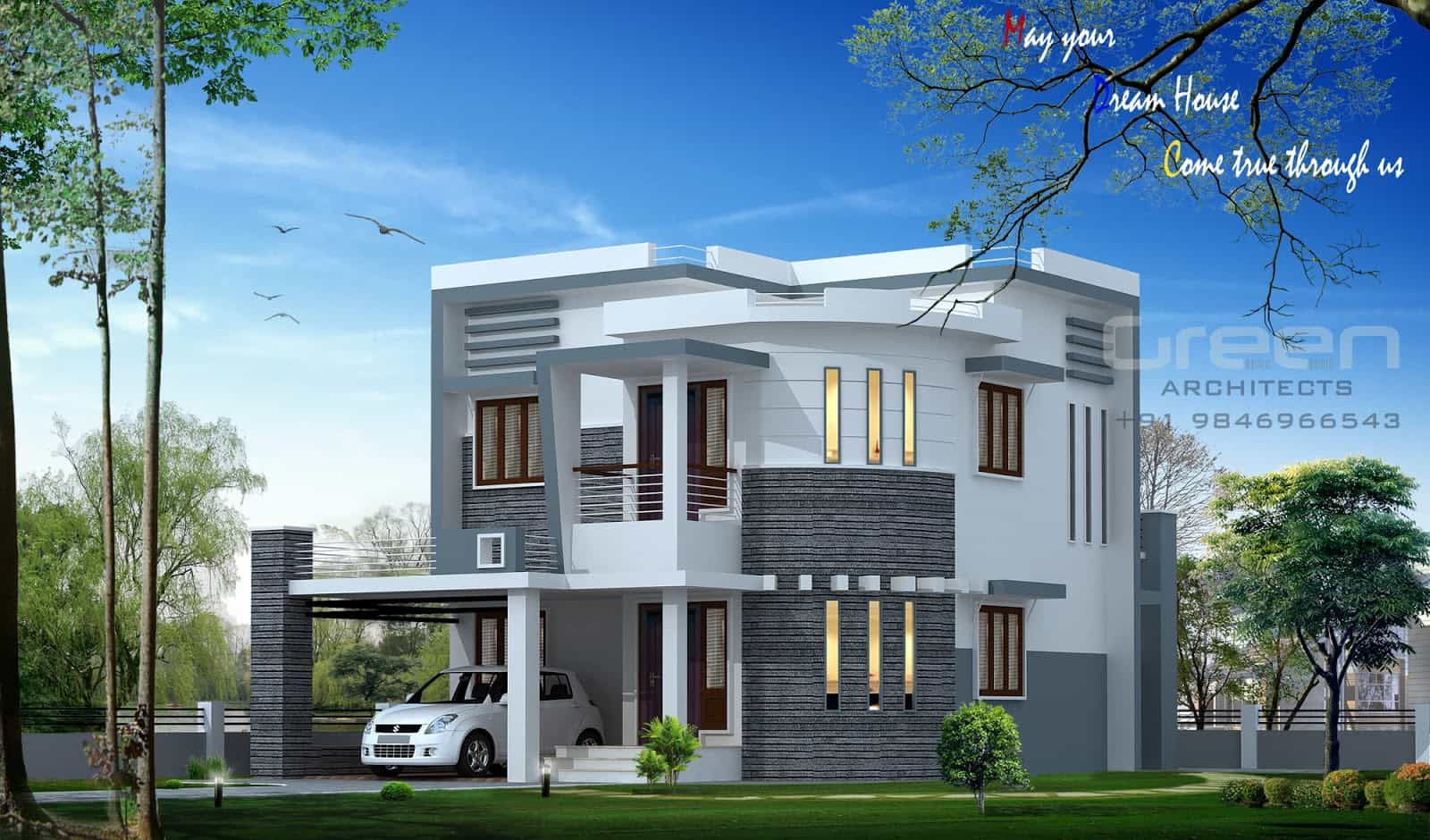 Featured image of post Contemporary Kerala Home Elevation : Kerala model contemporary house elevation.