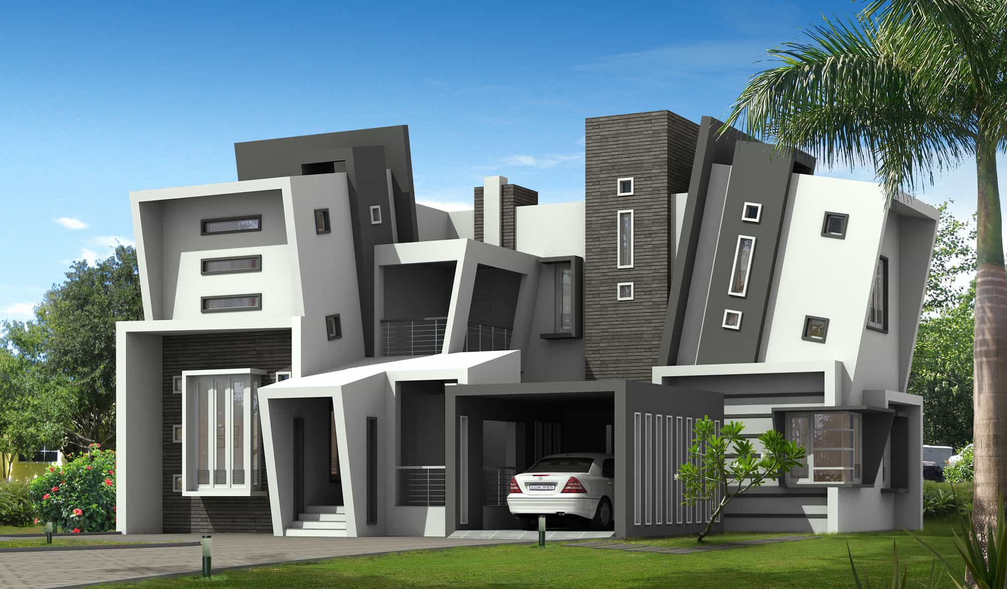  trans Unique Kerala style home design with Kerala house plans attached