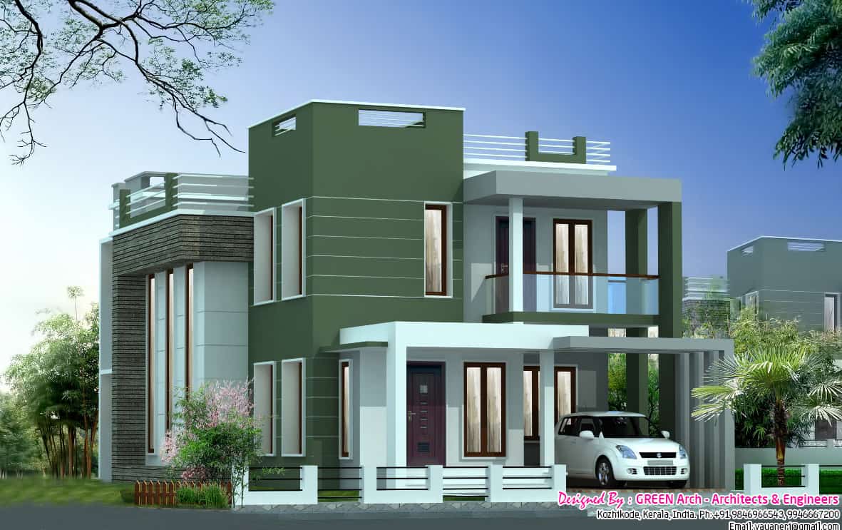 Ravishing Contemporary Villa Elevation At 2100 Sqft