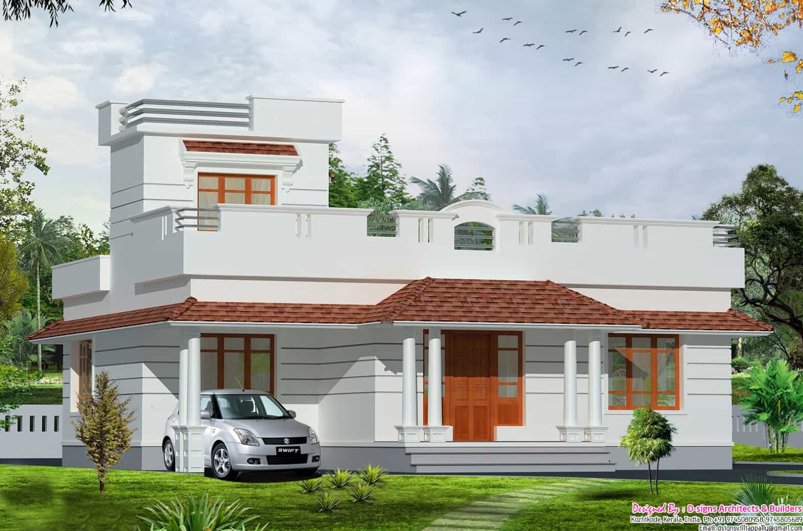 Kerala Style 2bhk Budget Home Design At 1200 Sqft