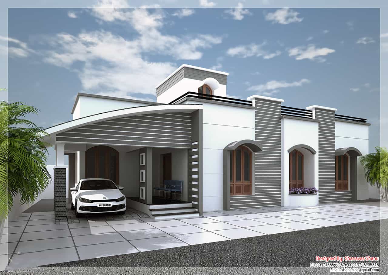 Modern Single Floor Kerala Villa At 1350 Sq Ft