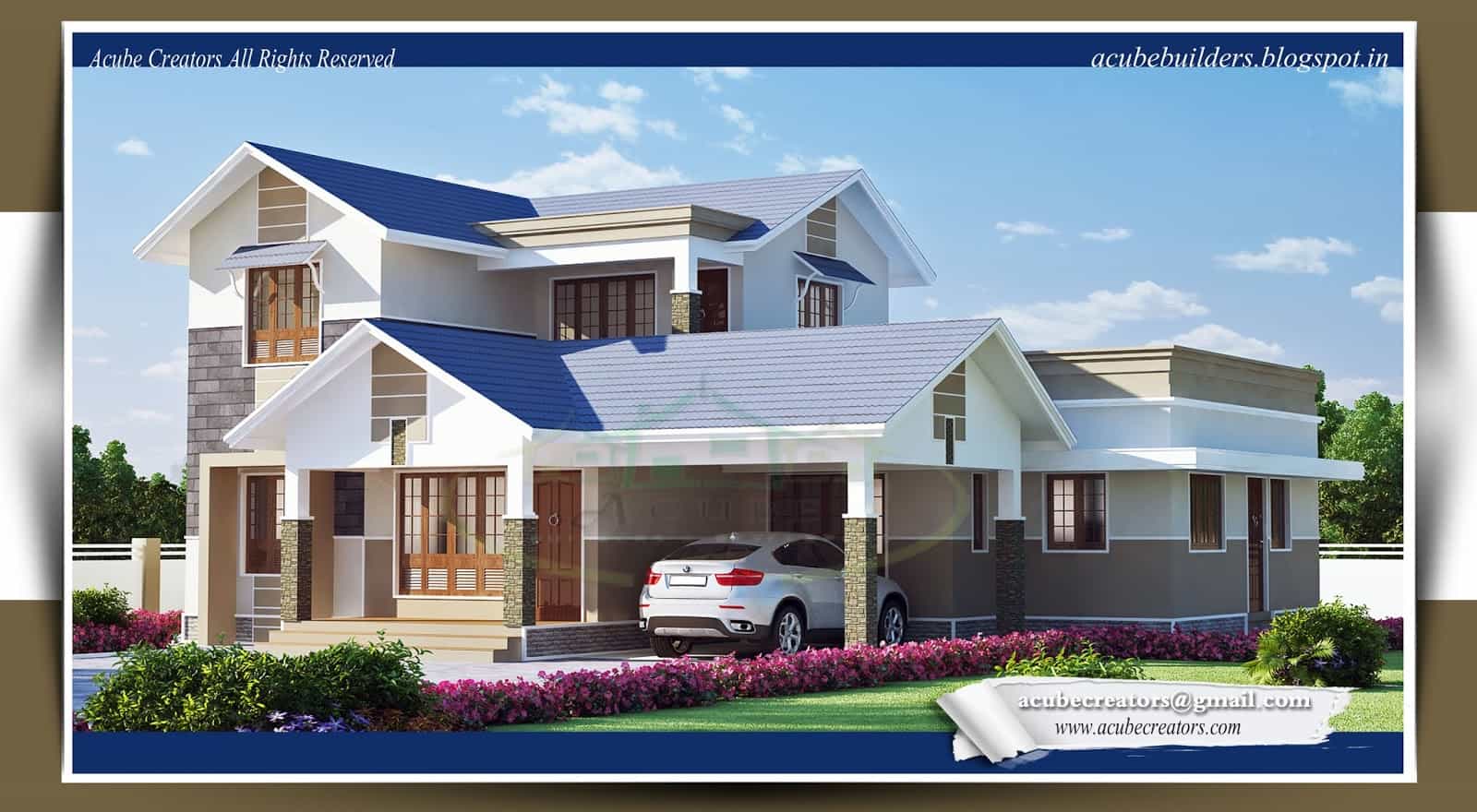 latest kerala style home design at 2169 sqft