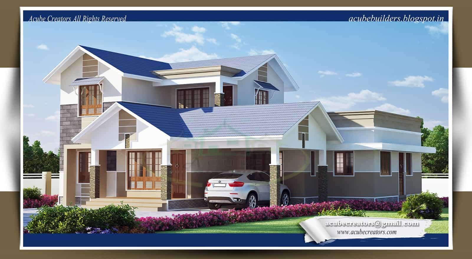 Latest Kerala style Home design at 2169 sq.ft - 