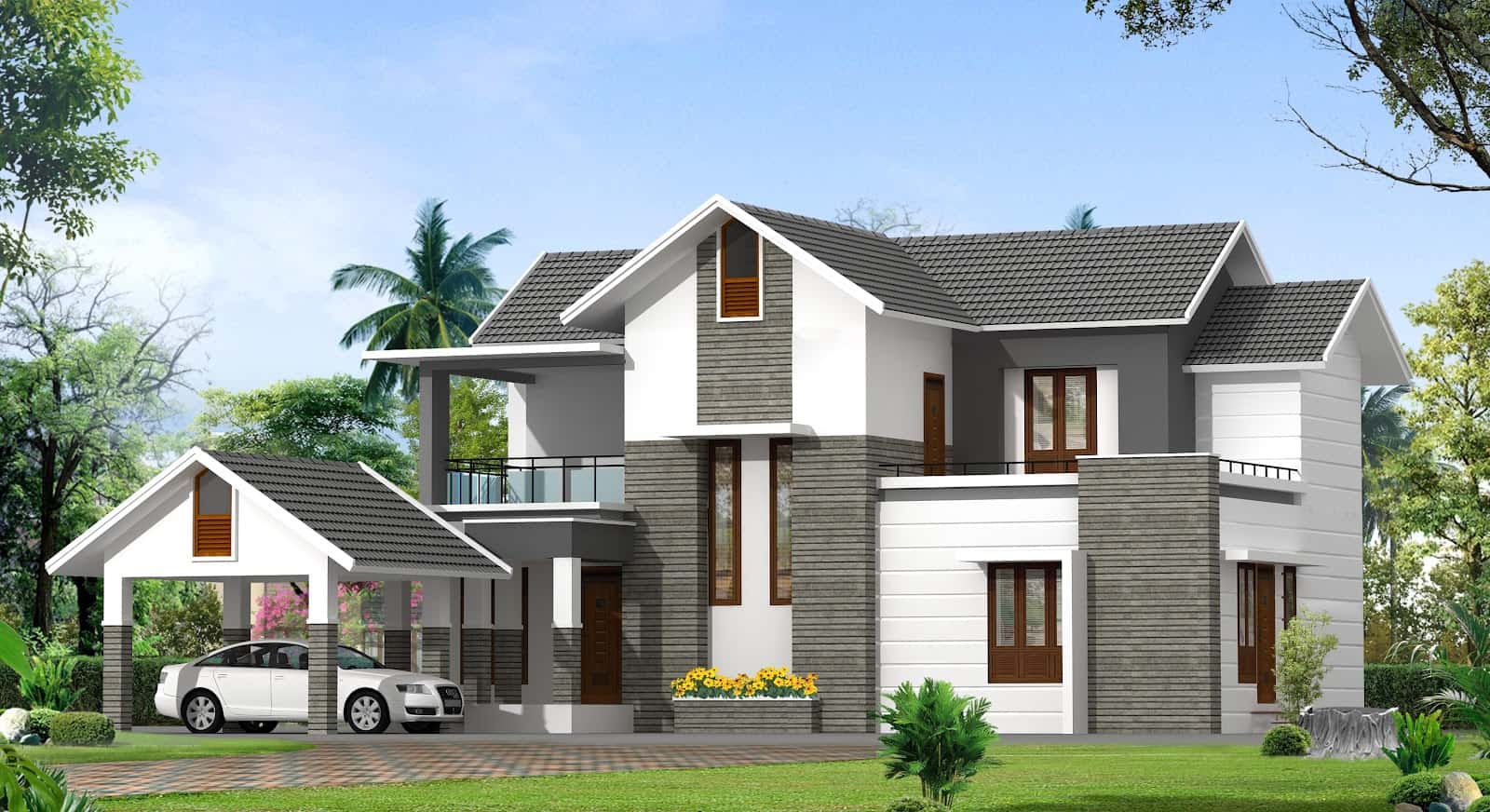 Contemporary Kerala House Plan at 2000 sq ft